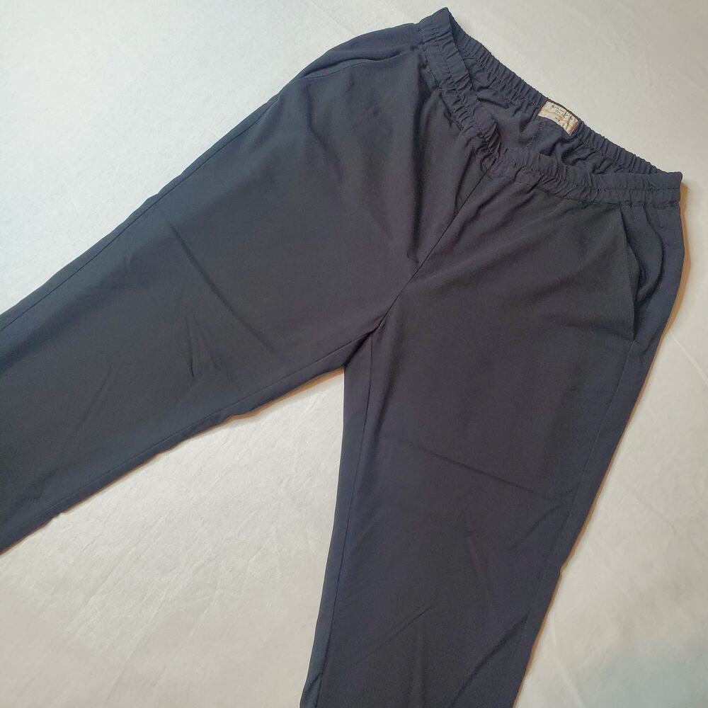 Marine Layer Womens Size MP Re-Spun Allison Pant Asymmetrical Hem Black